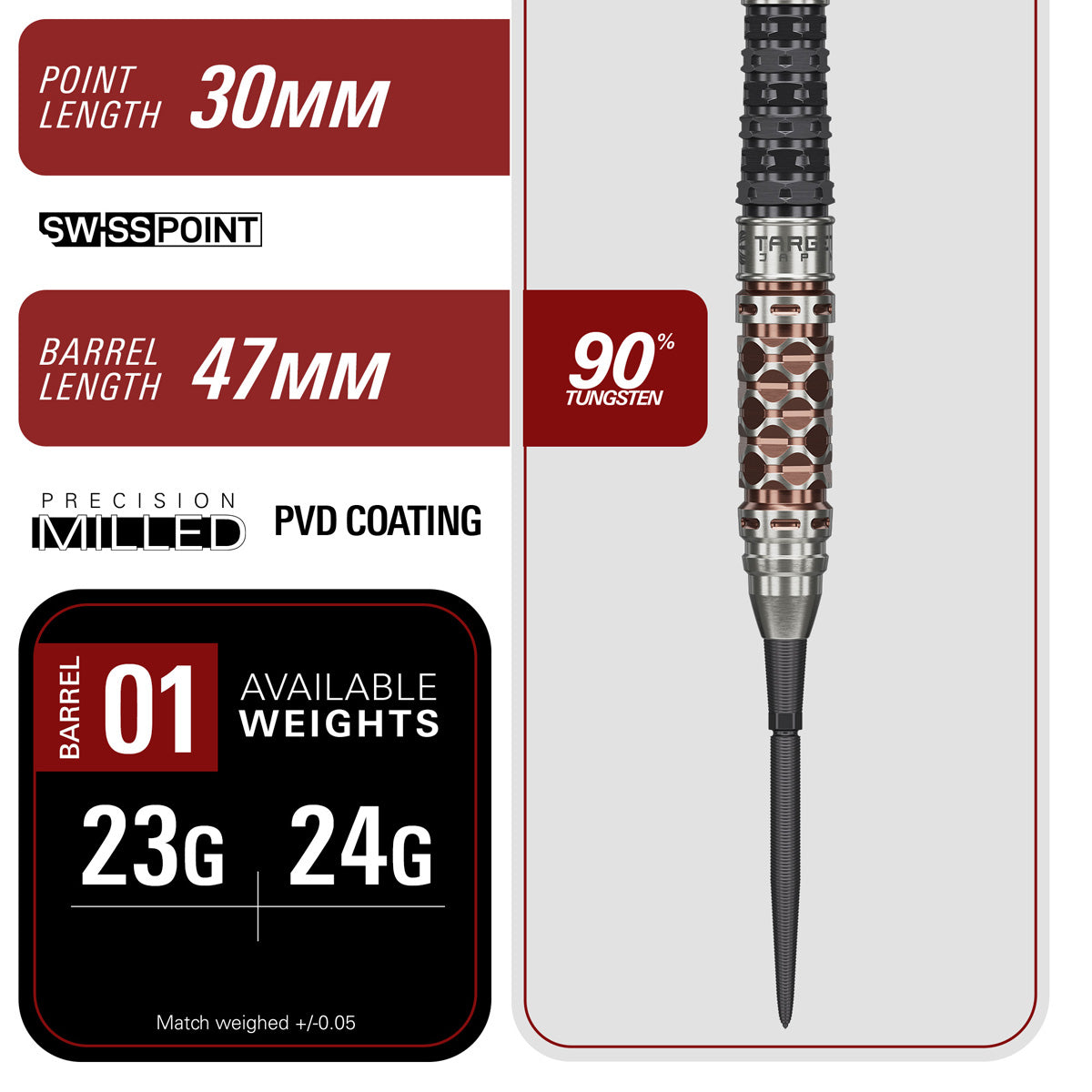 Target Japan Cathy Leung Charis G6 Swiss Point 90% Tungsten Steel Tip Darts - view 5