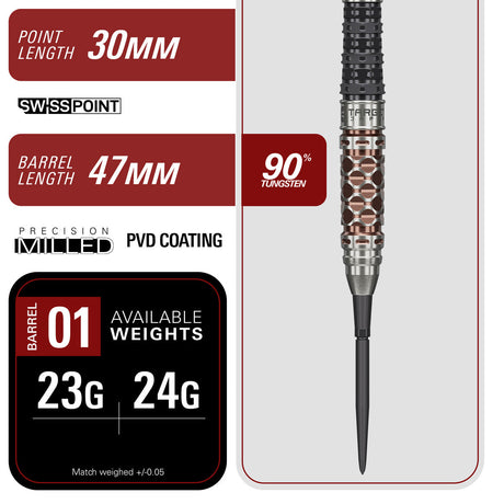 Target Japan Cathy Leung Charis G6 Swiss Point 90% Tungsten Steel Tip Darts - view 5