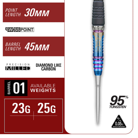 Target Japan Haruki Muramatsu Rising Sun G10 95% Tungsten SP Steel Tip Darts - view 4