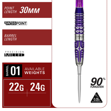 Target Japan Kasumi Sato Endeavour G3 90% Tungsten Swiss Point Steel Tip Darts - view 5