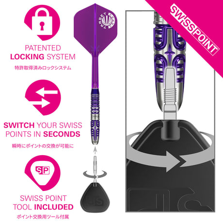 Target Japan Kasumi Sato Endeavour G3 90% Tungsten Swiss Point Steel Tip Darts - view 6