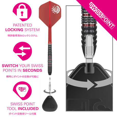 Target Japan Kosuzu Iwao Diamond G4  90% Tungsten Swiss Point Steel Tip Darts - view 6
