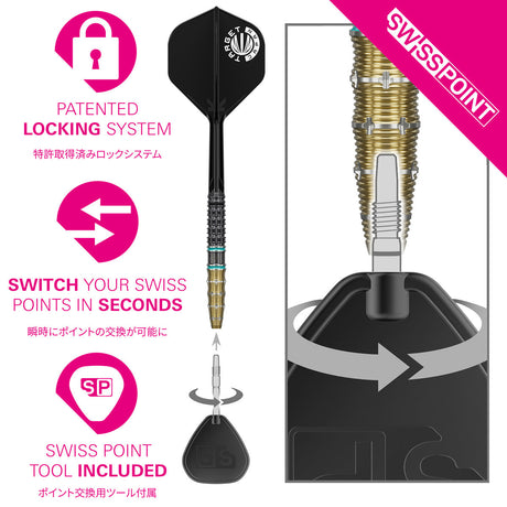Target Japan Mikuru Suzuki The Miracle G7.5 95% Tungsten Swiss Point Steel Tip Darts - view 6