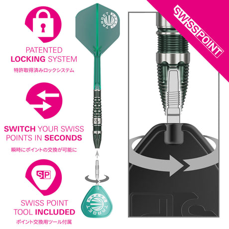 Target Japan Prime Series Tan Phuay Wei PW G3 Swiss Point 90% Tungsten Steel Tip Darts - view 6