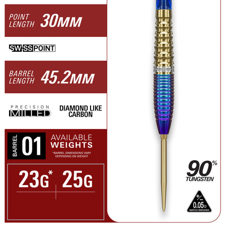 Target Japan Prime Series Zenith G2 90% Tungsten SP Steel Tip Darts - view 5