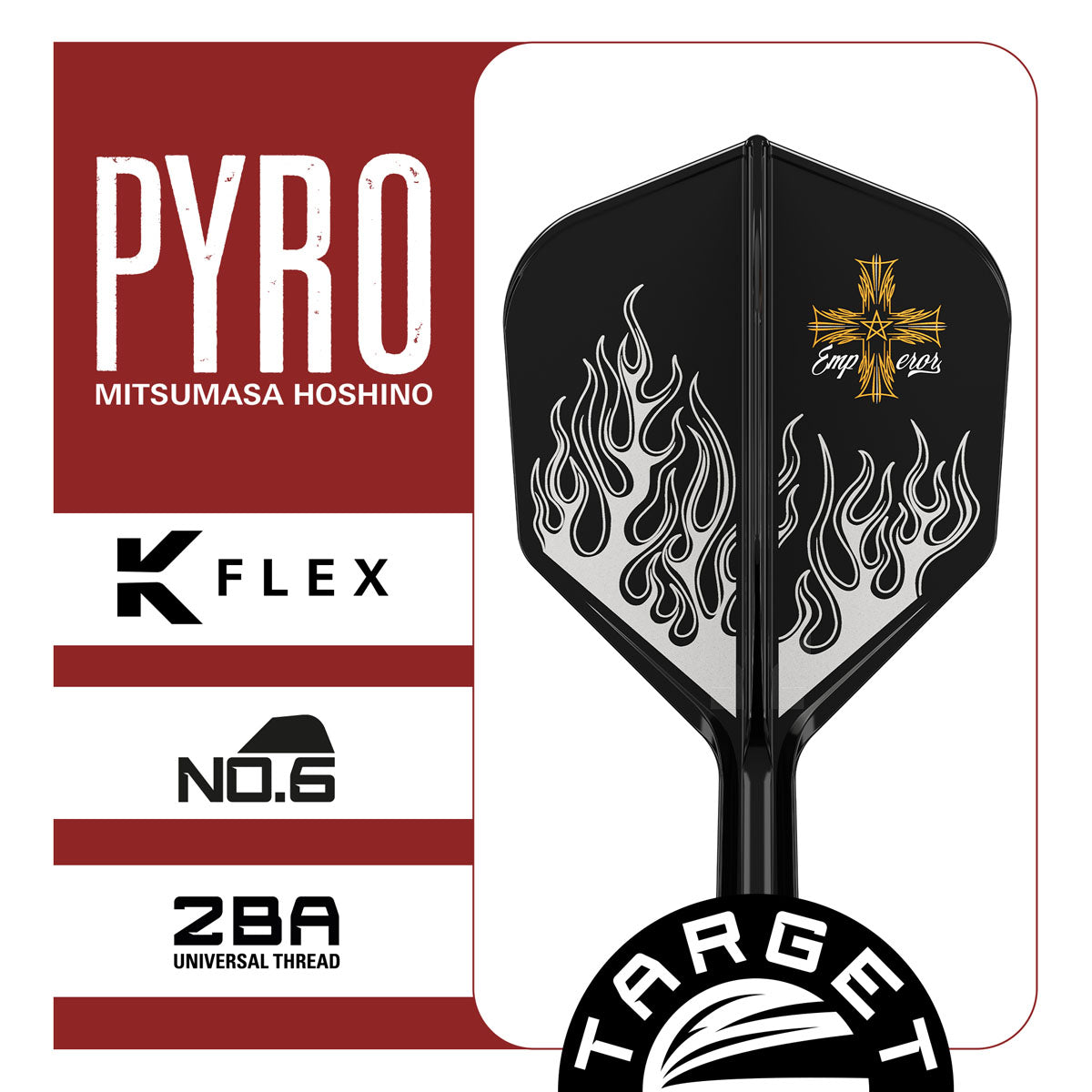 Target Japan Mitsumasa Hoshino Pyro G2 K-Flex Integrated Flights & Shafts No6