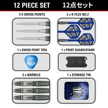 Target Japan Haruki Muramatsu Rising Sun G10.5 Swiss Point 95% Tungsten Steel Tip Darts - view 7