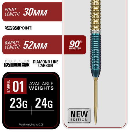 Target Japan Prime Series Ching Ho Tung Zenith G2.5 Swiss Point 90% Tungsten Steel Tip Darts - view 5