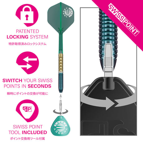 Target Japan Prime Series Ching Ho Tung Zenith G2.5 Swiss Point 90% Tungsten Steel Tip Darts - view 6