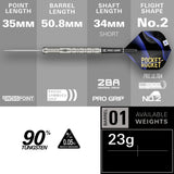 Target Justin Hood G1 Swiss Point 90% Tungsten Steel Tip Darts