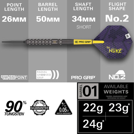 Luke Littler 90% Tungsten Swiss Point Steel Tip Darts by Target - view 3
