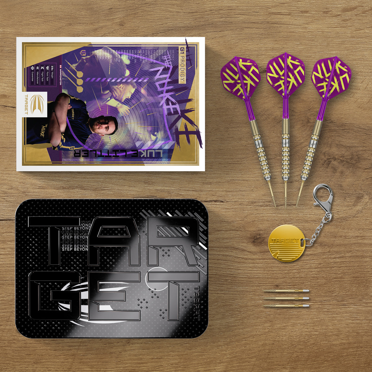 Luke Littler G1 Prodigy 90% Tungsten SP Steel Tip Darts by Target - view 7