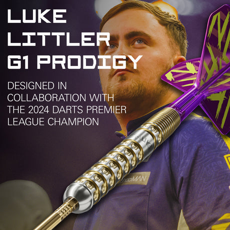 Luke Littler G1 Prodigy 90% Tungsten SP Steel Tip Darts by Target - view 3