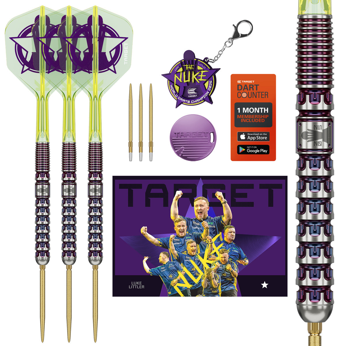 Target Luke Littler World Champion 2025 Edition Swiss Point 90% Tungsten Steel Tip Darts