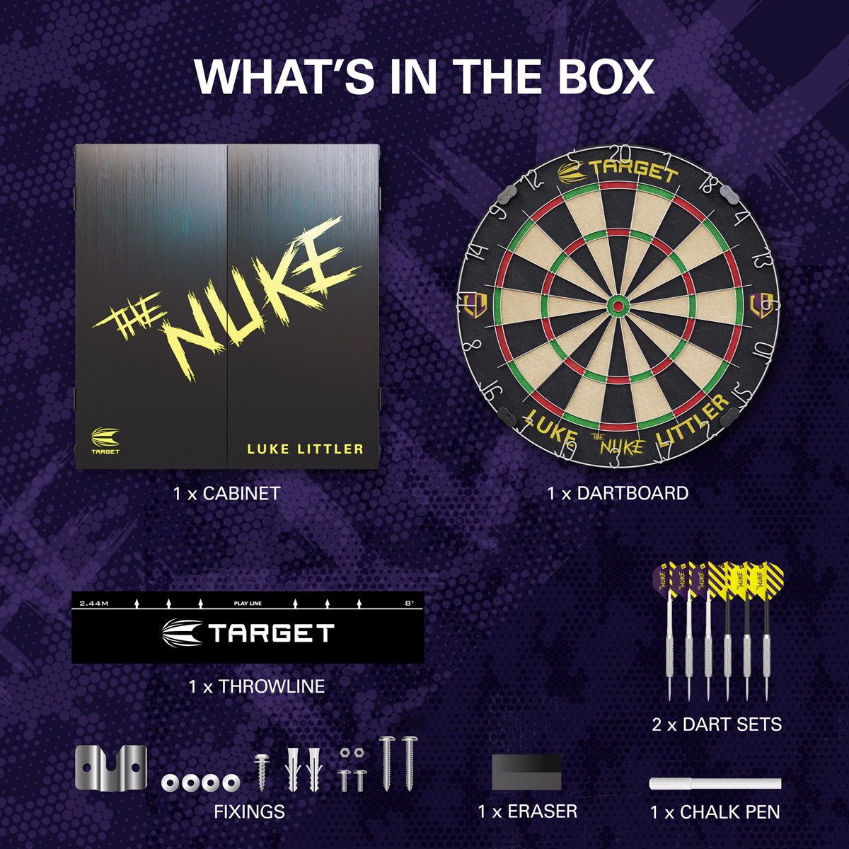 Luke 'The Nuke' Littler Cabinet & Dartboard Set by Target - view 6