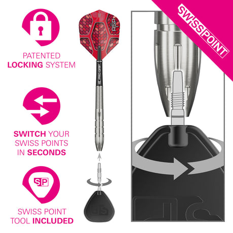 Target Nathan Aspinall G1 Swiss Point 90% Tungsten Steel Tip Darts - view 5