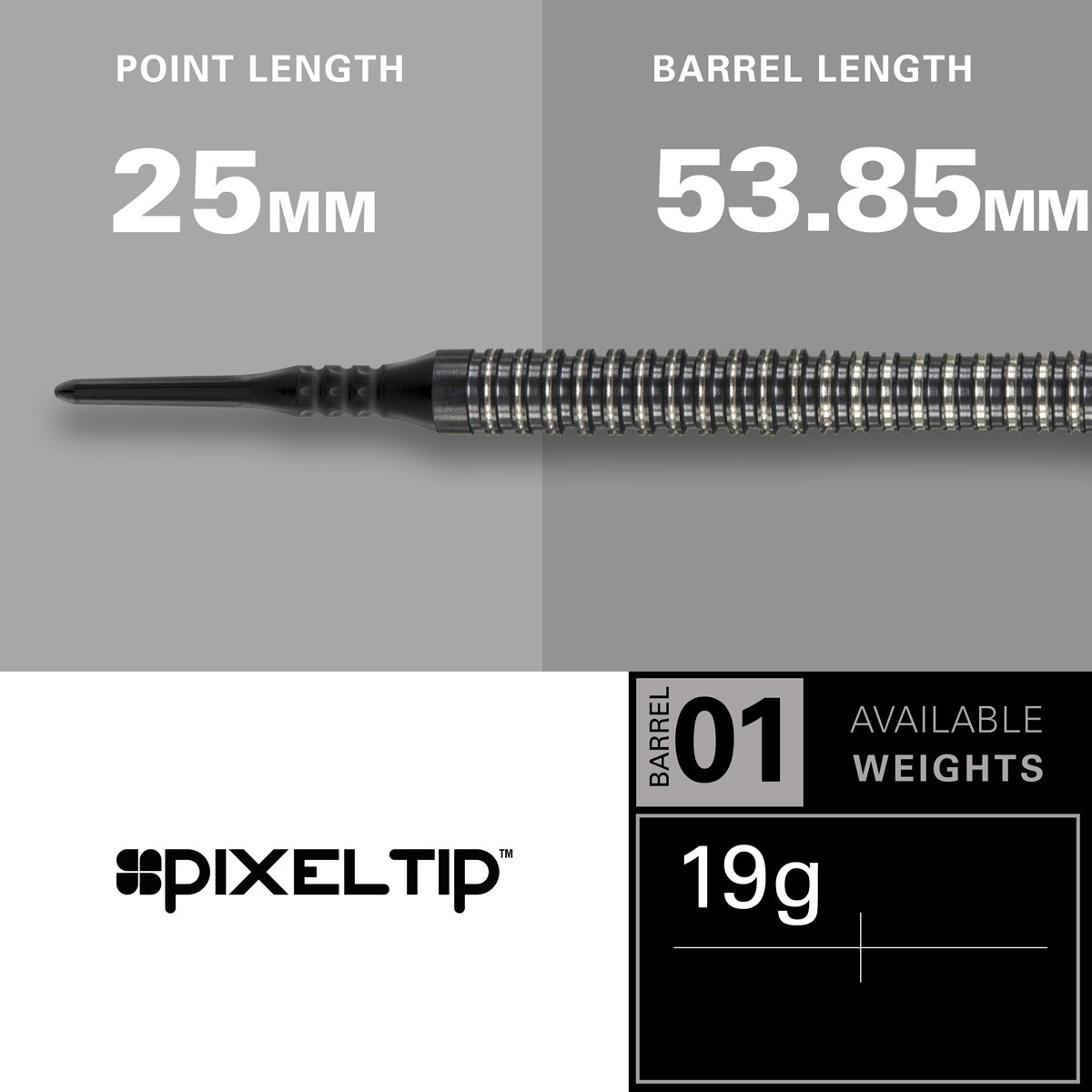 Phil Taylor 8ZERO Black 80% Tungsten Soft Tip Darts by Target - S1 - view 3