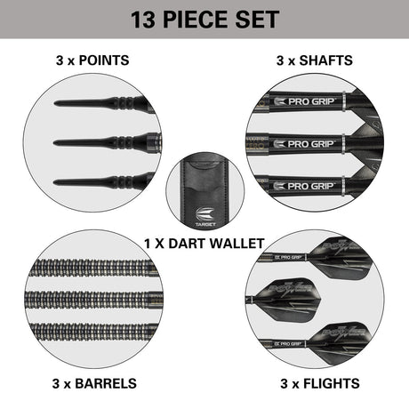 Phil Taylor 8ZERO Black 80% Tungsten Soft Tip Darts by Target - S1 - view 5