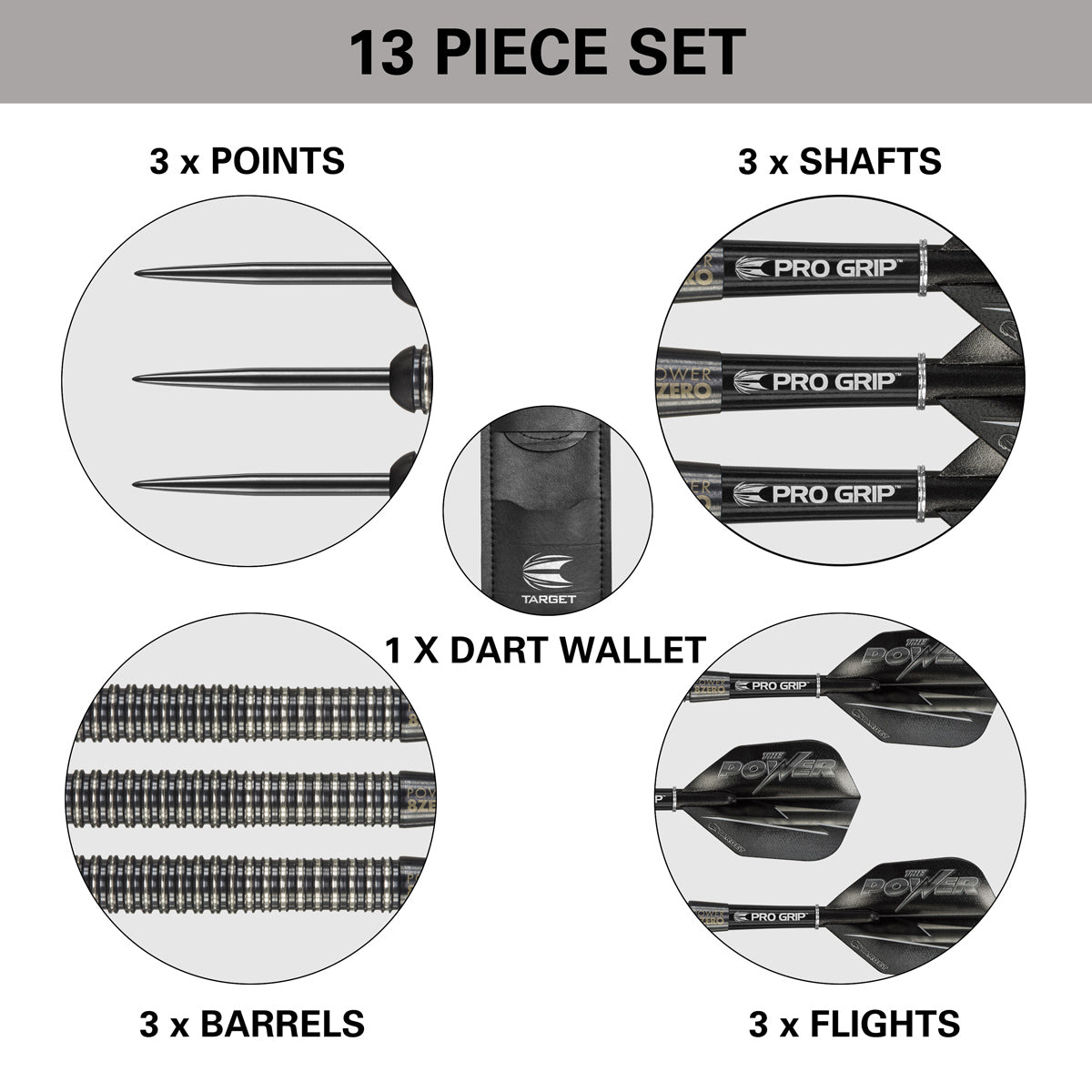 Phil Taylor 8ZERO Black 80% Tungsten Steel Tip Darts by Target - S1 - view 5