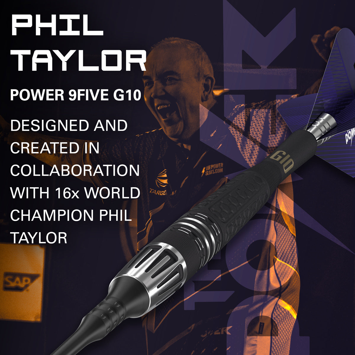 Phil Taylor Power 9five G10 95% Tungsten Soft Tip Darts by Target - view 3