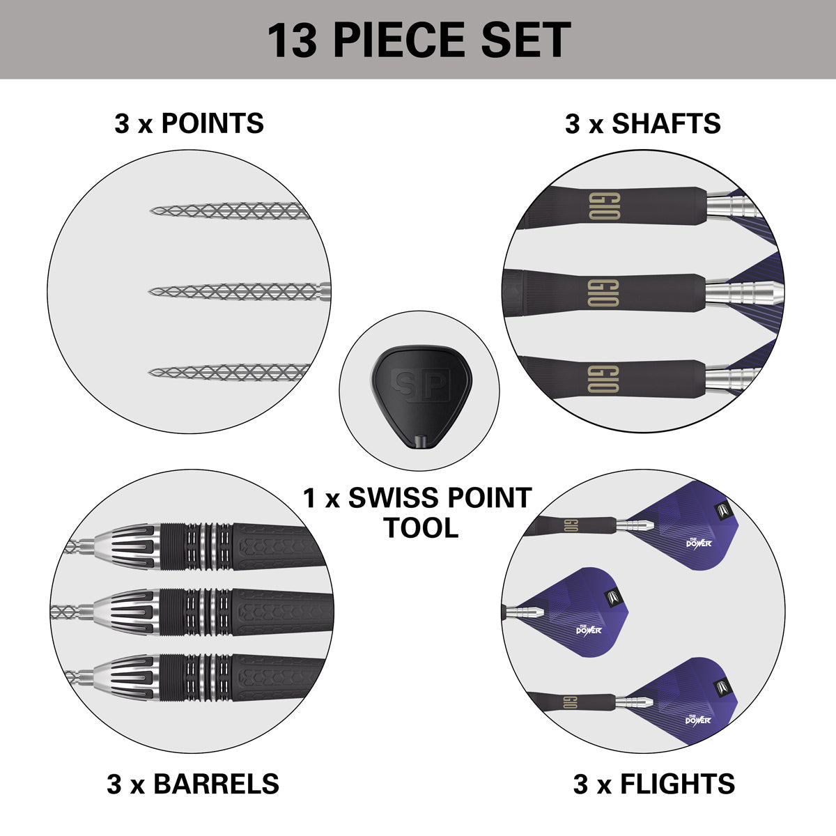 Phil Taylor Power 9five G10 95% Tungsten Swiss Point Steel Tip Darts by Target - view 6