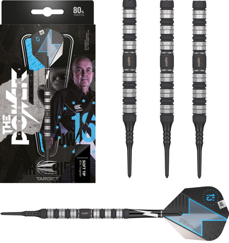 Phil Taylor Power Series Black 80% Tungsten Soft Tip Darts by Target