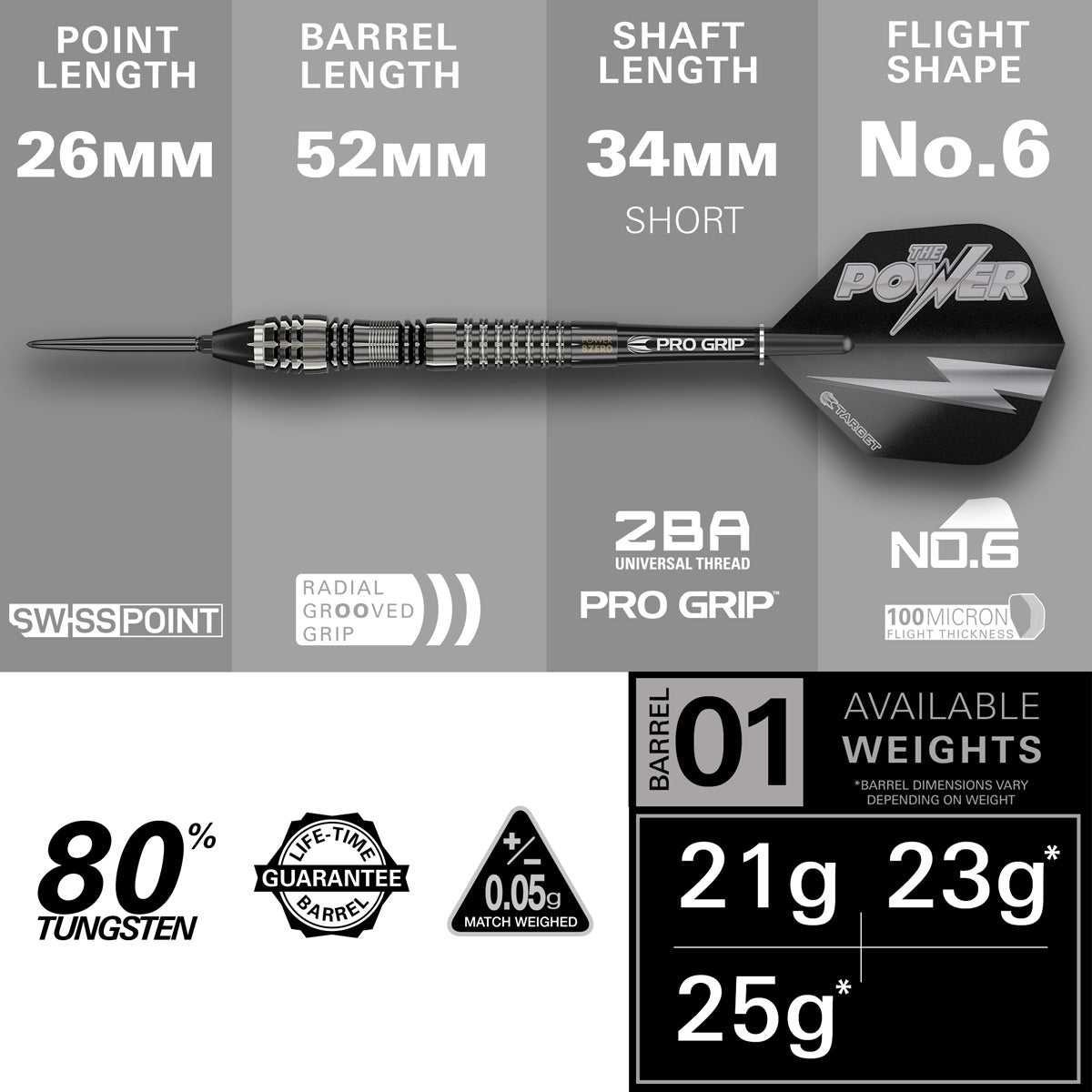 Target Power 8zero 4 Swiss Point 90% Tungsten Steel Tip Darts - view 4