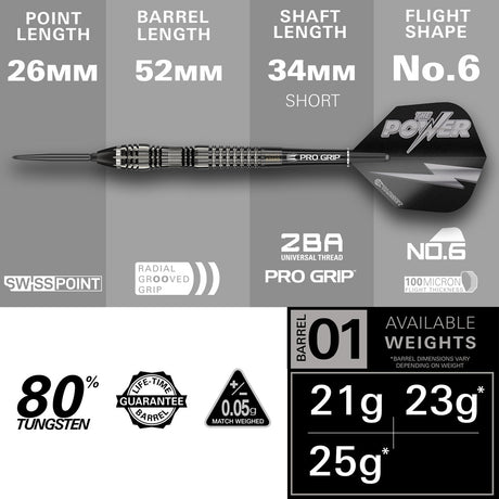 Target Power 8zero 4 Swiss Point 90% Tungsten Steel Tip Darts - view 4