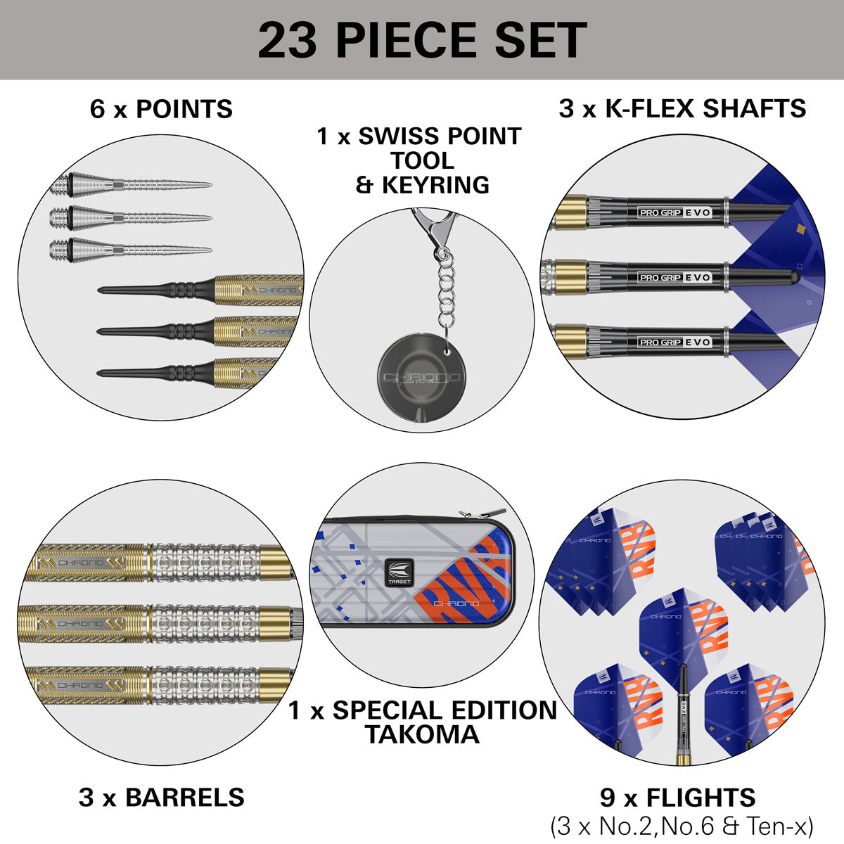 Raymond Van Barneveld Chrono 95% Tungsten Soft Tip Darts by Target - view 6