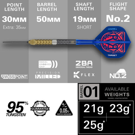 Target Raymond van Barneveld G6 95% Tungsten SP Steel Tip Darts - view 4