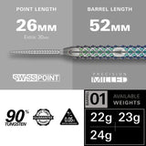Rove 01 90% Tungsten SP Steel Tip Darts by Target - view 3