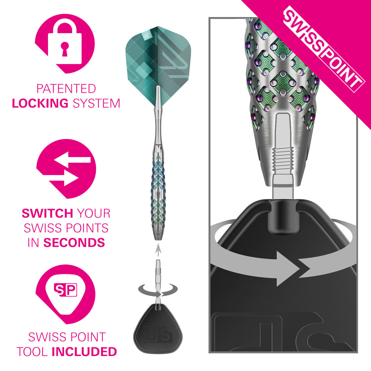 Rove 02 90% Tungsten SP Steel Tip Darts by Target - view 5
