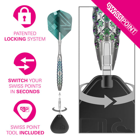 Rove 02 90% Tungsten SP Steel Tip Darts by Target - view 5
