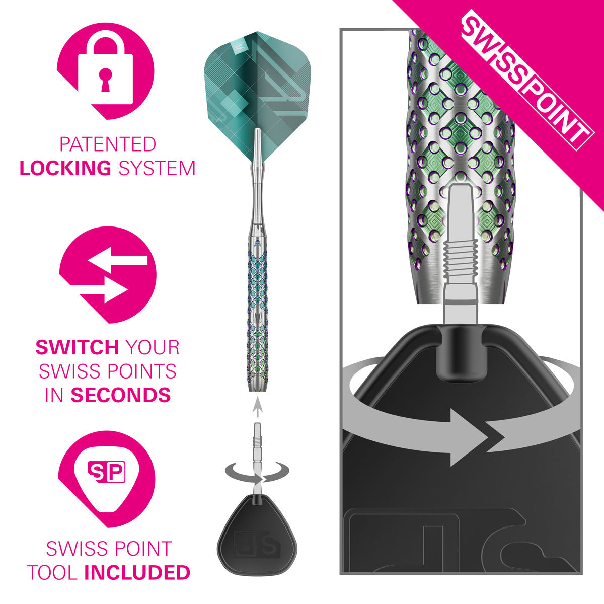 Rove 03 90% Tungsten SP Steel Tip Darts by Target - view 5