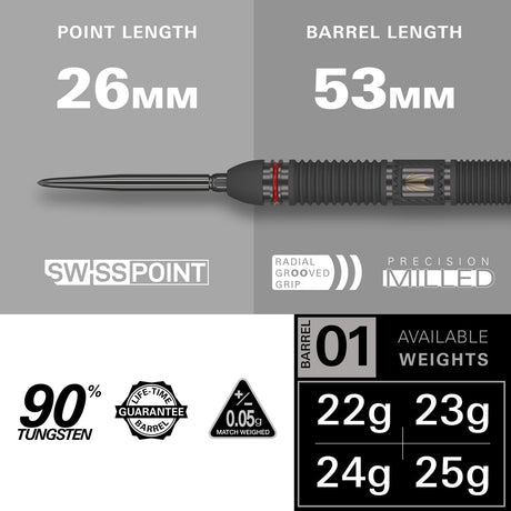 Scope 01 90% Tungsten SP Steel Tip Darts by Target - view 3