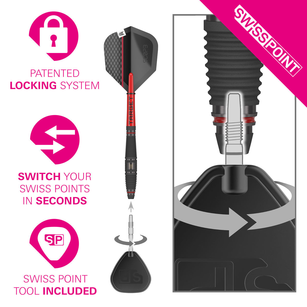 Scope 03 90% Tungsten SP Steel Tip Darts by Target - view 5