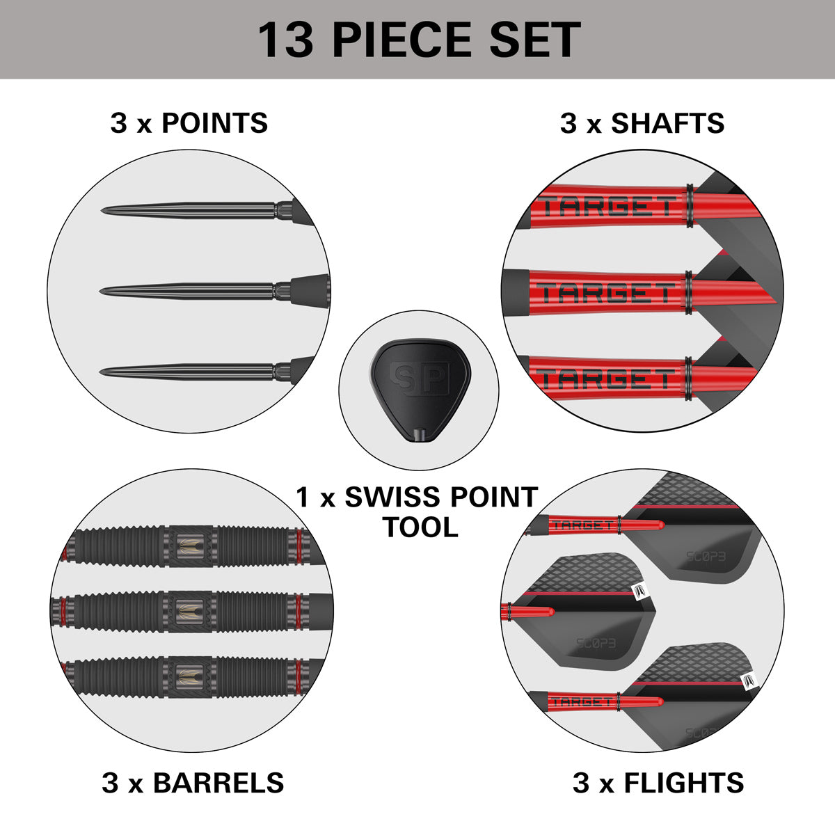 Scope 04 90% Tungsten SP Steel Tip Darts by Target - view 6