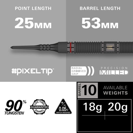 Scope 10 90% Tungsten Soft Tip Darts by Target - view 3
