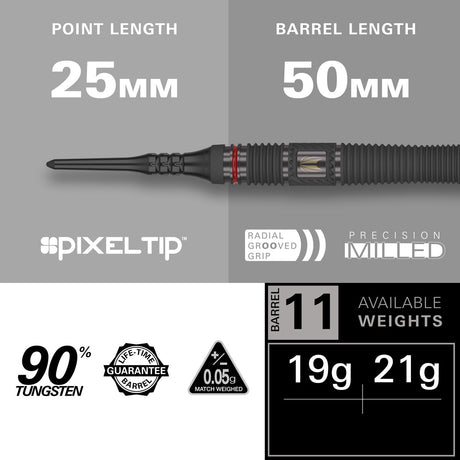 Scope 11 90% Tungsten Soft Tip Darts by Target - view 3
