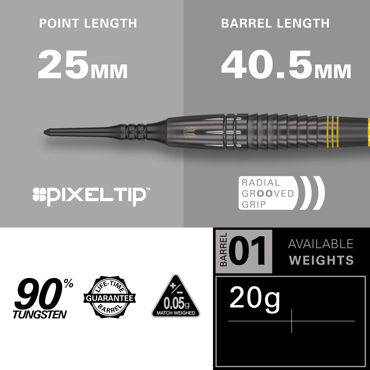 Scott Williams Black 90% Tungsten Soft Tip Darts by Target - view 4