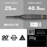 Scott Williams Black 90% Tungsten Soft Tip Darts by Target - view 4