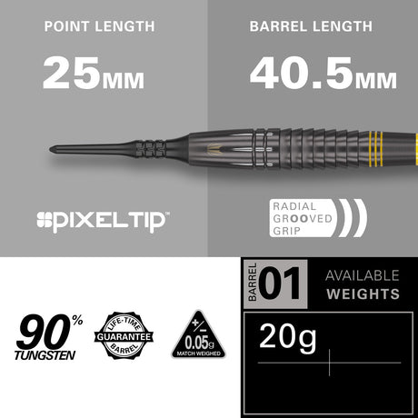 Scott Williams Black 90% Tungsten Soft Tip Darts by Target - view 4