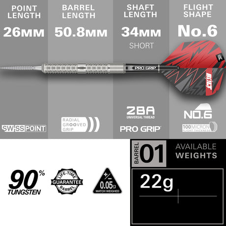 Sebastian Bialecki 90% Tungsten SP Steel Tip Darts by Target - view 4