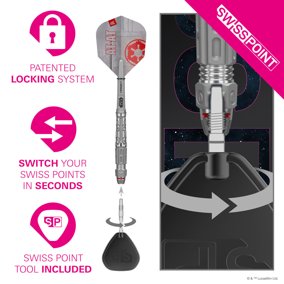 STAR WARS™ | TARGET AT-AT 90% Tungsten SP Steel Tip Darts - view 3