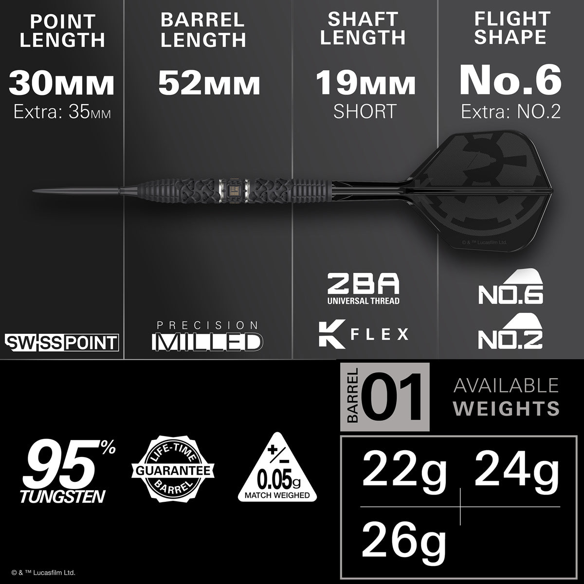 STAR WARS™ | TARGET Darth Vader 95% Tungsten Steel Tip Darts - view 2