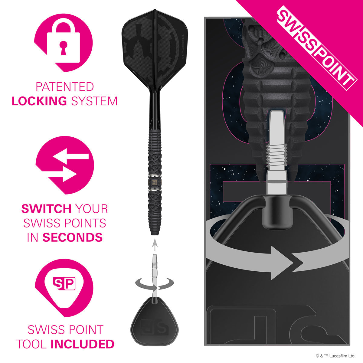STAR WARS™ | TARGET Darth Vader 95% Tungsten Steel Tip Darts - view 3