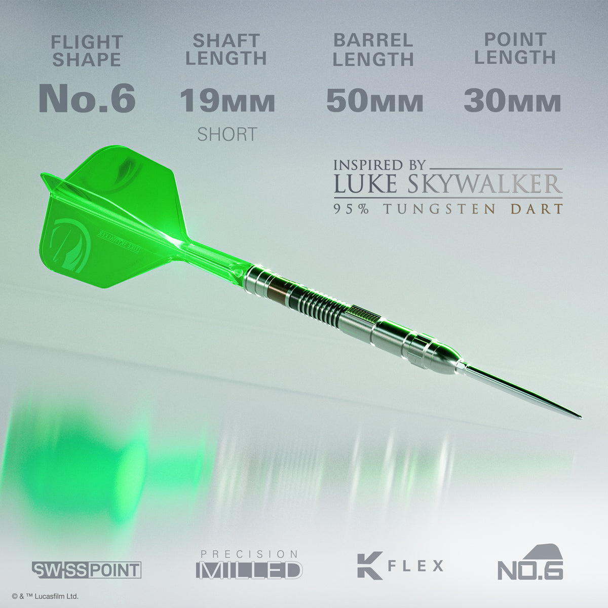 STAR WARS™ | TARGET Luke Skywalker “Jedi Knight” Lightsaber First Edition 95% Tungsten Steel Tip Darts - view 2