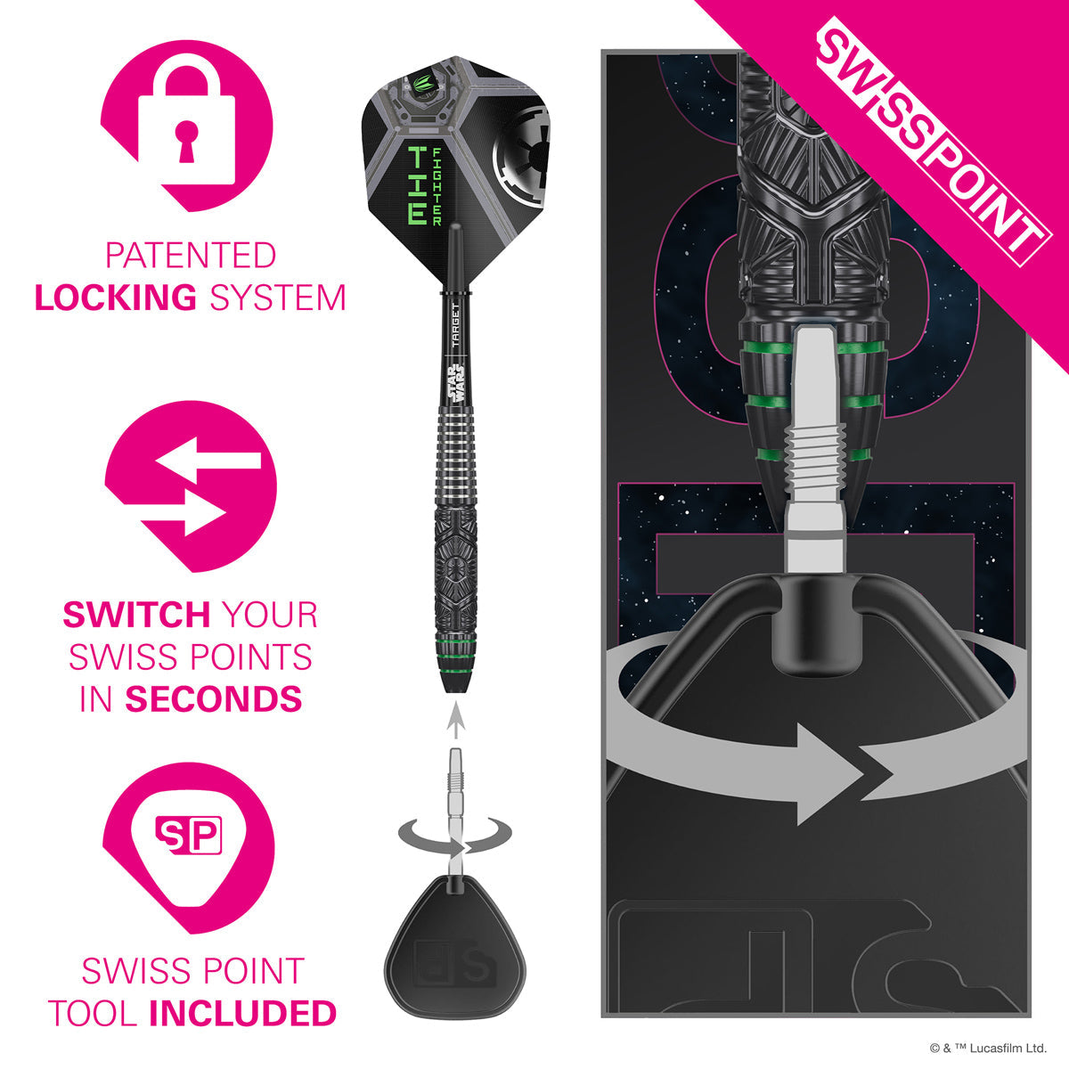 STAR WARS™ | TARGET Tie Fighter 90% Tungsten Steel Tip Darts - view 3