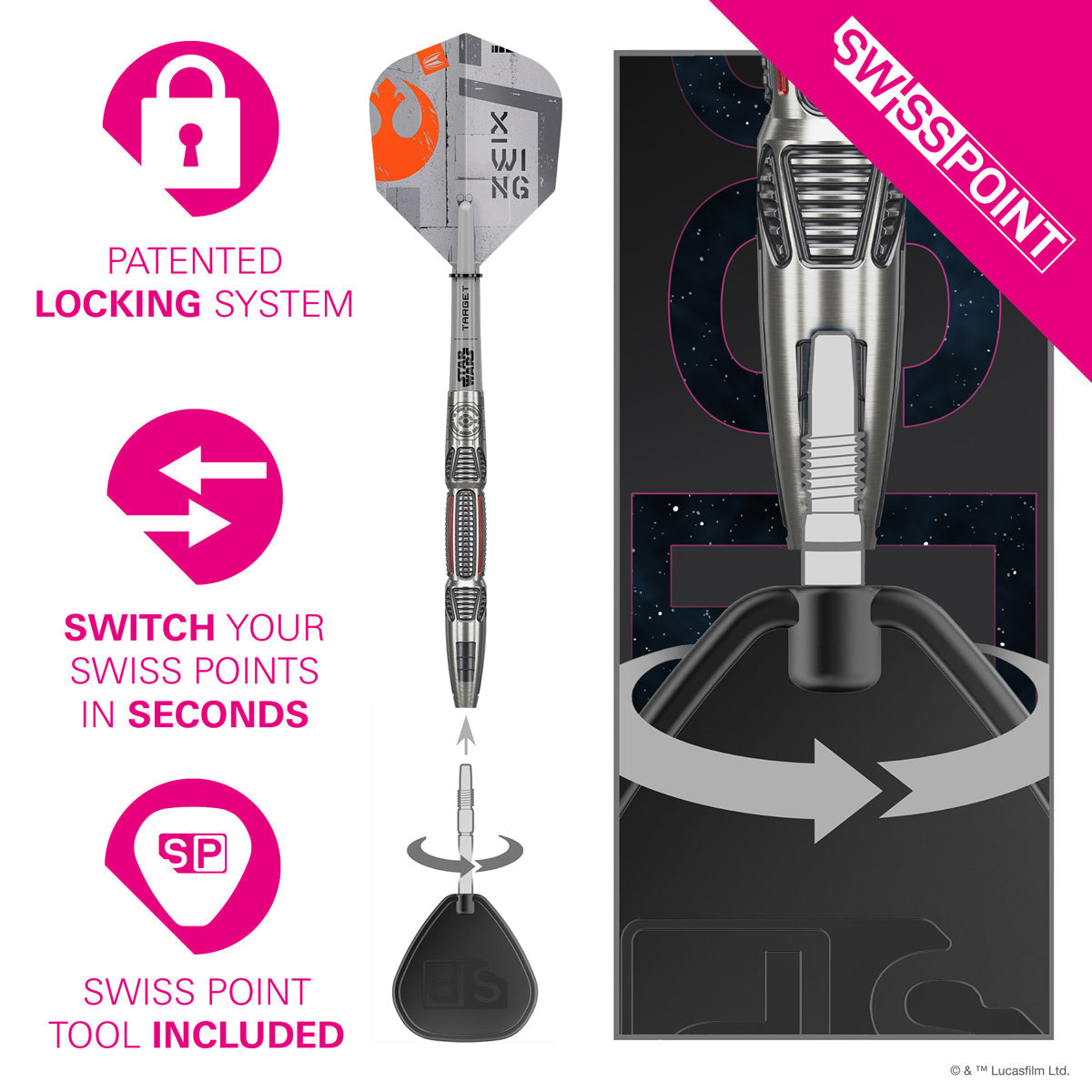 STAR WARS™ | TARGET X-Wing 90% Tungsten Steel Tip Darts - view 3