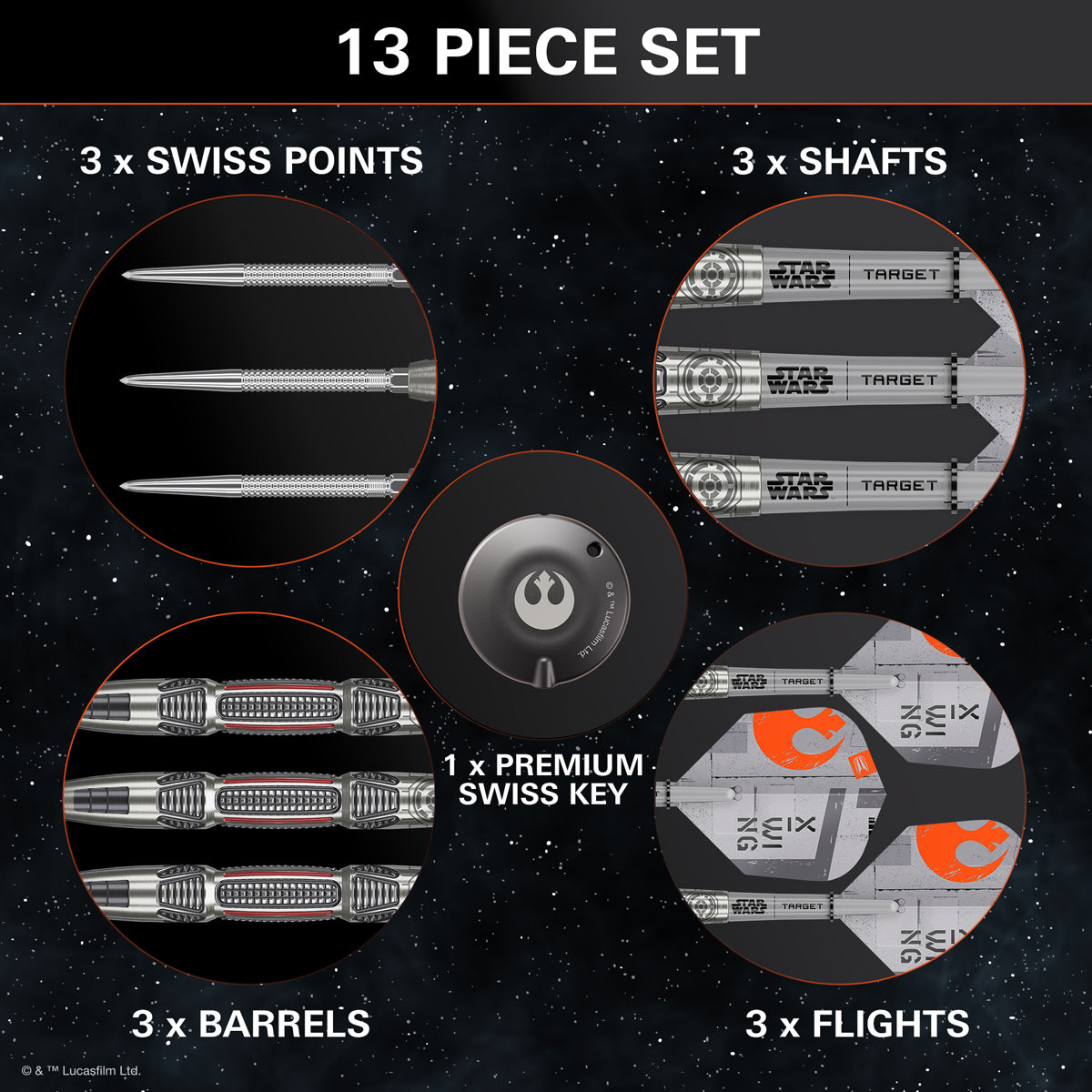 STAR WARS™ | TARGET X-Wing 90% Tungsten Steel Tip Darts - view 4